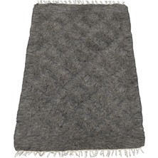 Kilim Antik El Dokuma Yün Tek Renk Tiftik Siirt Battaniyesi 0012 - Yeni - Gri