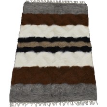 Kilim Antik El Dokuma Yün Çizgili Tiftik Siirt Battaniyesi 0019 - Yeni - Çok Renkli