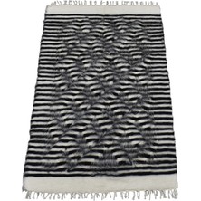 Kilim Antik El Dokuma Yün Çizgili Tiftik Siirt Battaniyesi 0005 - Yeni - Çok Renkli