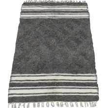 Kilim Antik El Dokuma Yün Çizgili Tiftik Siirt Battaniyesi 0014 - Yeni - Gri