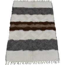 Kilim Antik El Dokuma Yün Çizgili Tiftik Siirt Battaniyesi 0018 - Yeni - Çok Renkli