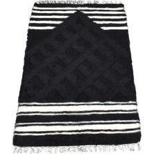 Kilim Antik El Dokuma Yün Namazlık Seccade Tiftik Siirt Battaniyesi 0013 - Yeni - Siyah