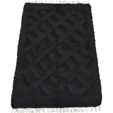 Kilim Antik El Dokuma Yün Tek Renk Tiftik Siirt Battaniyesi 0020 - Yeni - Siyah