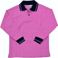 Kolej Polo Yaka Sweat Pembe Bgl-Ymrtp-5
