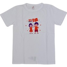 Kadı Sıfır Yaka 23 Nisan Baskılı Tişört T-O07101151