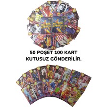Futbol Ateşi Golden League Legends 2025 Oyuncu Kartları  50 Poşet Içerisinde Toplam 100 Adet Kutusuz Futbol Oyun Kartı