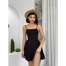 Kadın Askılı Kloş Elbise