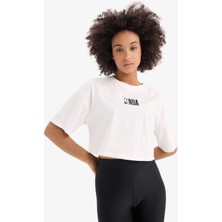 DeFactoFit NBA Wordmark Oversize Geniş Kalıp Bisiklet Yaka Nakış Baskı Sporcu Kısa Kollu Tişört D8799AX25SP