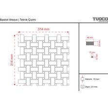 Tuqco Doğal Taş Basket Weave Traverten Cilalı Mermer Mozaik