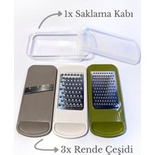 SOI Çok Fonksiyonlu Mutfak Rende Seti, Değiştirilebilir Bıçaklı Rendeleme ve Dilimleme, Saklama Kutulu, Soyacak Hediyeli