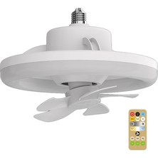 Ruosui 360 ° Dönebilen Tavan Vantilatörü Işığı E27 Uzaktan Kumandalı Akıllı Vantilatör LED Vantilatör Işığı Oturma Odası Yatak Odası Üst 48W (Yurt Dışından)