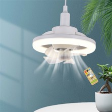 Ruosui 360 ° Dönebilen Tavan Vantilatörü Işığı E27 Uzaktan Kumandalı Akıllı Vantilatör LED Vantilatör Işığı Oturma Odası Yatak Odası Üst 48W (Yurt Dışından)