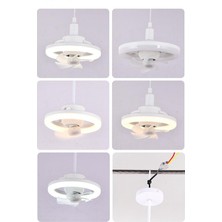 Ruosui 360 ° Dönebilen Tavan Vantilatörü Işığı E27 Uzaktan Kumandalı Akıllı Vantilatör LED Vantilatör Işığı Oturma Odası Yatak Odası Üst 48W (Yurt Dışından)