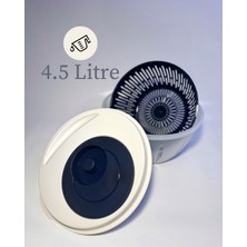 Çevirmeli Mekanizmalı Pratik Sebze Kurutucu Geniş Kapasite Ergonomik Tasarım Salata Kurutucu 4.5 Lt Soyacak Hediyeli