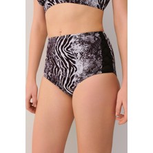 Suwen Savage Tül Detaylı Yüksek Bel Bikini Alt
