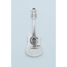 Gitar Gümüş Kaplama Kolye Ucu