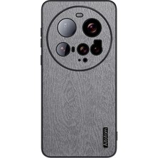 LR Joyful Xiaomi 15 Ultra Ahşap Doku Pu Deri Kaplamalı Pc Tpu Telefon Kapağı (Yurt Dışından)