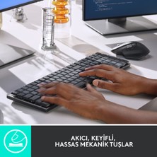 Logitech MX Mechanical Kablosuz Aydınlatmalı İngilizce Q Performans Klavyesi - Siyah