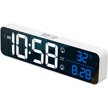 Yunpaly Termometreli LED Aynalı Çalar Saat 5 Seviye Parlaklık USB Güç (Yurt Dışından)