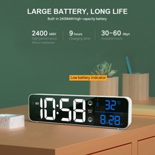 Yunpaly Termometreli LED Aynalı Çalar Saat 5 Seviye Parlaklık USB Güç (Yurt Dışından)
