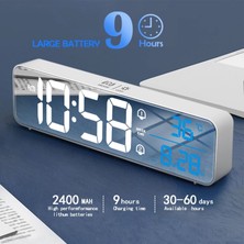 Yunpaly Termometreli LED Aynalı Çalar Saat 5 Seviye Parlaklık USB Güç (Yurt Dışından)