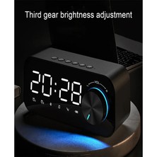 Yunpaly Bluetooth 5.0 Hoparlörlü LED Çalar Saat USB ile Çalışan Beyaz (Yurt Dışından)