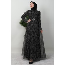 Giza Store Nilda Simli Abiye Bordo