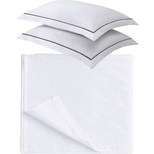 Tropik Home Güpür Detaylı Çift Kişilik Beyaz Çarşaf 2 Yastık Kılıfı 240 x 260 cm