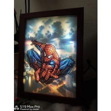 Spiderman, Örümcek Adam LED Işıklı Dekoratif Çerçeve.