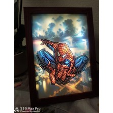 Spiderman, Örümcek Adam LED Işıklı Dekoratif Çerçeve.