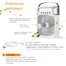 Ensiga USB ile Çalışır Nemlendirici Fan Serinletici Mini Fan Sulu Sessiz Ofis Ev Için 3 Hız Fan Ledli