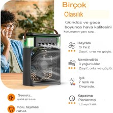 Ensiga USB ile Çalışır Nemlendirici Fan Serinletici Mini Fan Sulu Sessiz Ofis Ev Için 3 Hız Fan Ledli