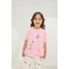 8804 Kız Ç. Baskılı Pijama Takım