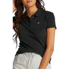 Kadın Tjw Slim Polo T-Shirt - Siyah
