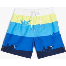 Koton Köpek Balığı Baskı Detaylı Beli Bağlamalı Deniz Şortu