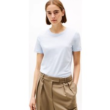 Kadın Th Crew Logolu T-Shirt - Mavi