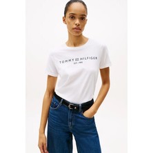 Kadın Th Crew Logolu T-Shirt - Beyaz