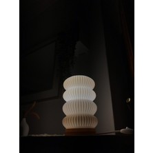 Turan 3d Mezelia Abajür - 3d Yazıcı İle Üretilmiş Bej Renk Modern Iç Aydınlatma (Led Ampül Dahil) 2 Adet