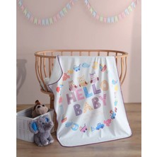 Devin Dekor Hello Baby Dijital Baskı Polar Bebek Battaniye 80X110CM