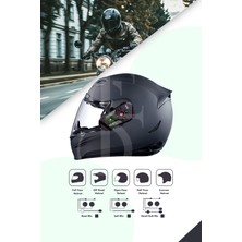ENSİGA Grup Intercoom 6 Kişi Bağlantılı 2 Kişi Konuşmalı Intercoom Motorcu Kask Kulaklık