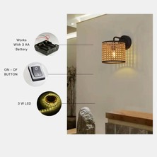 Yeni Pena Pilli Siyah Rattan Aplik