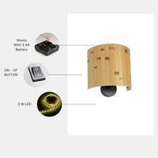 Yeni Bambu Pilli 02 Abajurlu Oval Aplik