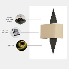 Yeni Hande Pilli Siyah Dikdörtgen Açık Hasır Abajurlu Aplik