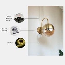 Yeni Küre Pilli Aplik Eskitme Bal Camlı