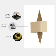 Yeni Hande Pilli Eskitme Dikdörtgen Açık Hasır Abajurlu Aplik