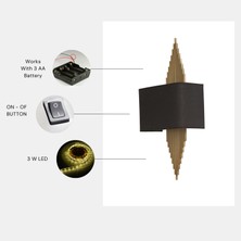 Yeni Hande Pilli Eskitme Dikdörtgen Siyah Abajurlu Aplik