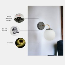 Yeni Pablo Pilli Siyah Beyaz Camlı Aplik