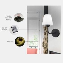 Yeni Elno Pilli Siyah Beyaz Abajurlu Aplik