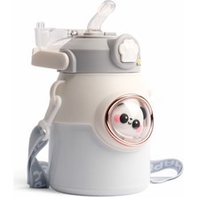 Çocuk Crossbody Büyük Kapasiteli Paslanmaz Çelik Pipetli Termos Bardak (Ithal)