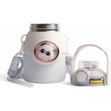 Çocuk Crossbody Büyük Kapasiteli Paslanmaz Çelik Pipetli Termos Bardak (Ithal)